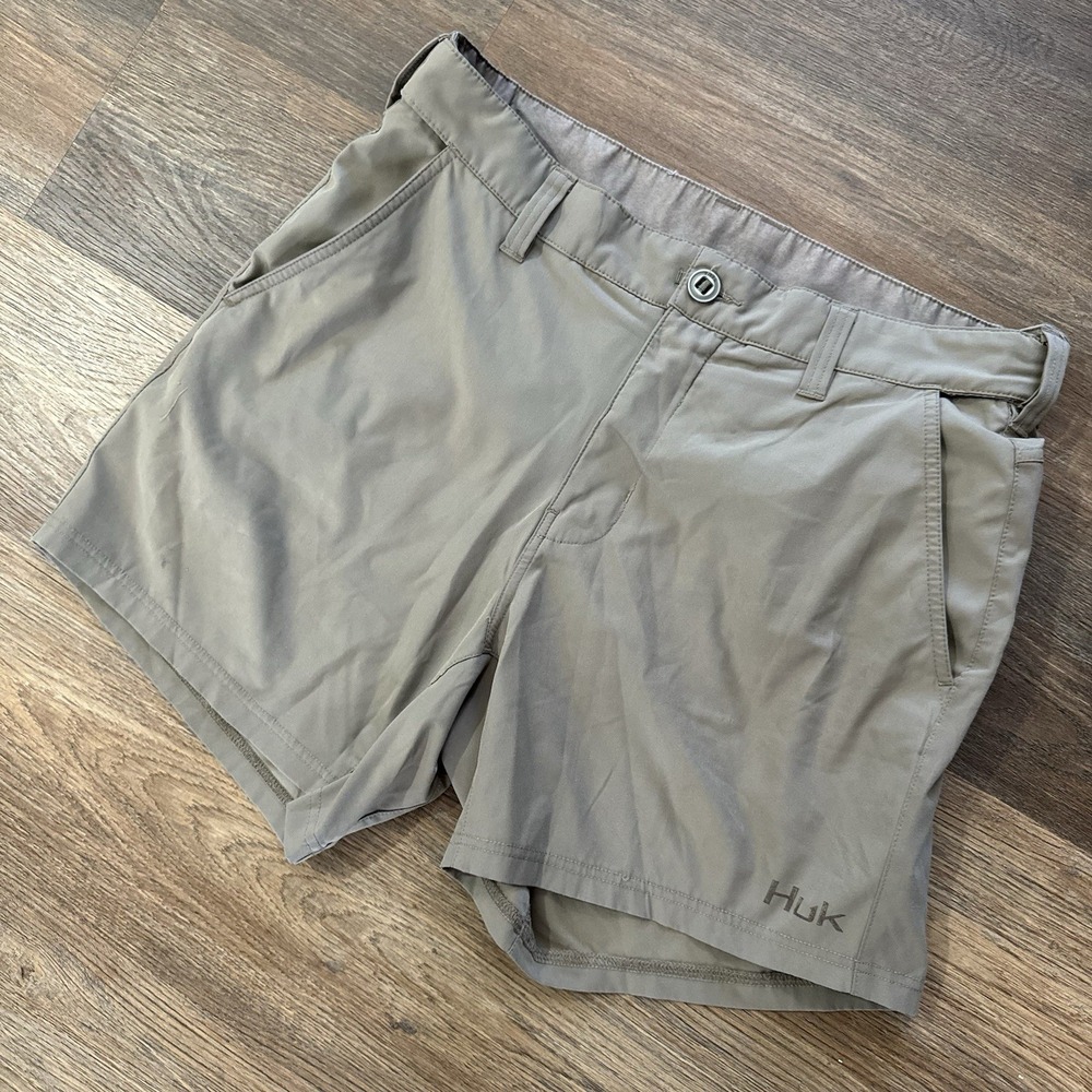 Huk Fishing Brown‎ Tan Men's Shorts Boating Fishing Outdoors